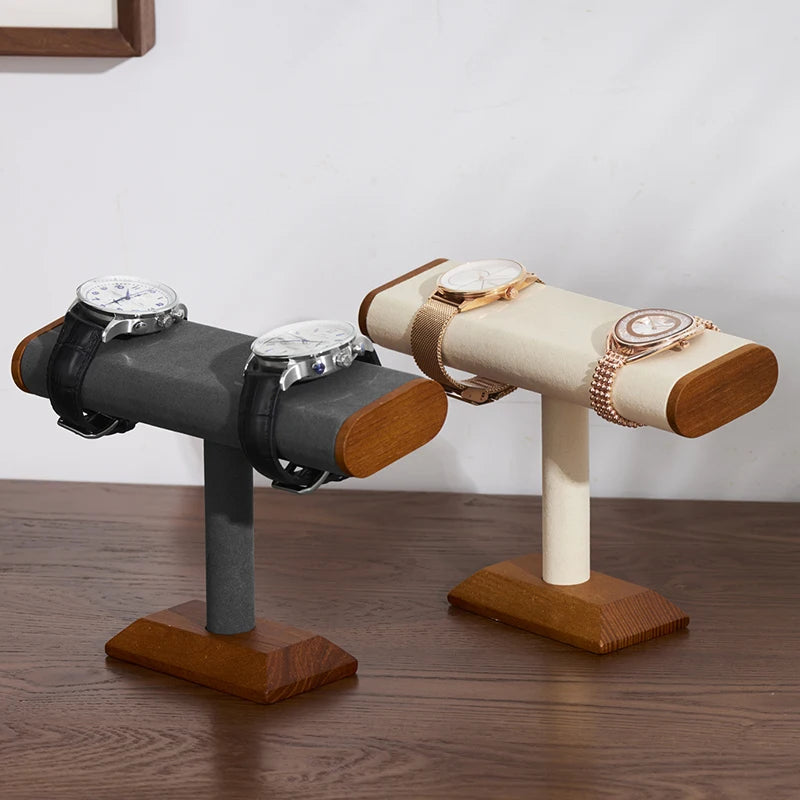 Porte Montre Bois T-Bar Bracelet Rangement