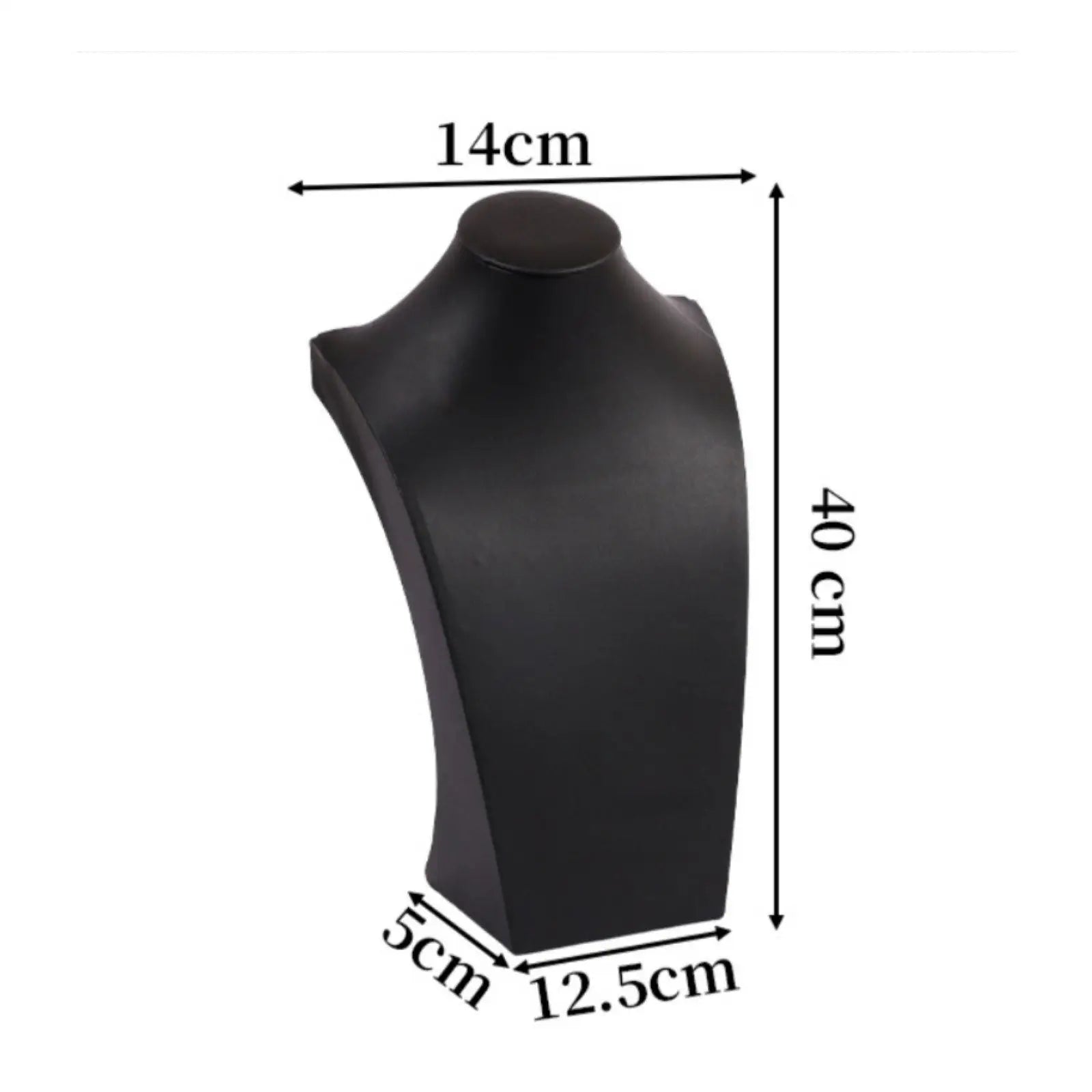 Présentoir Collier Buste Cuir Noir Élégant