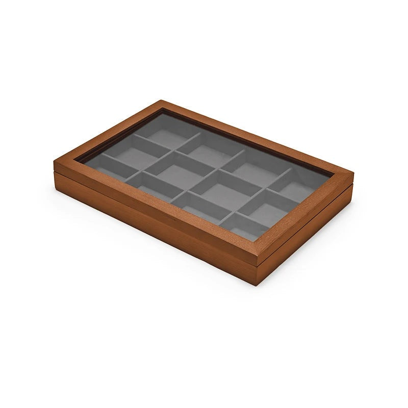 Boîte Bijoux Bois Massif Gris Rangement