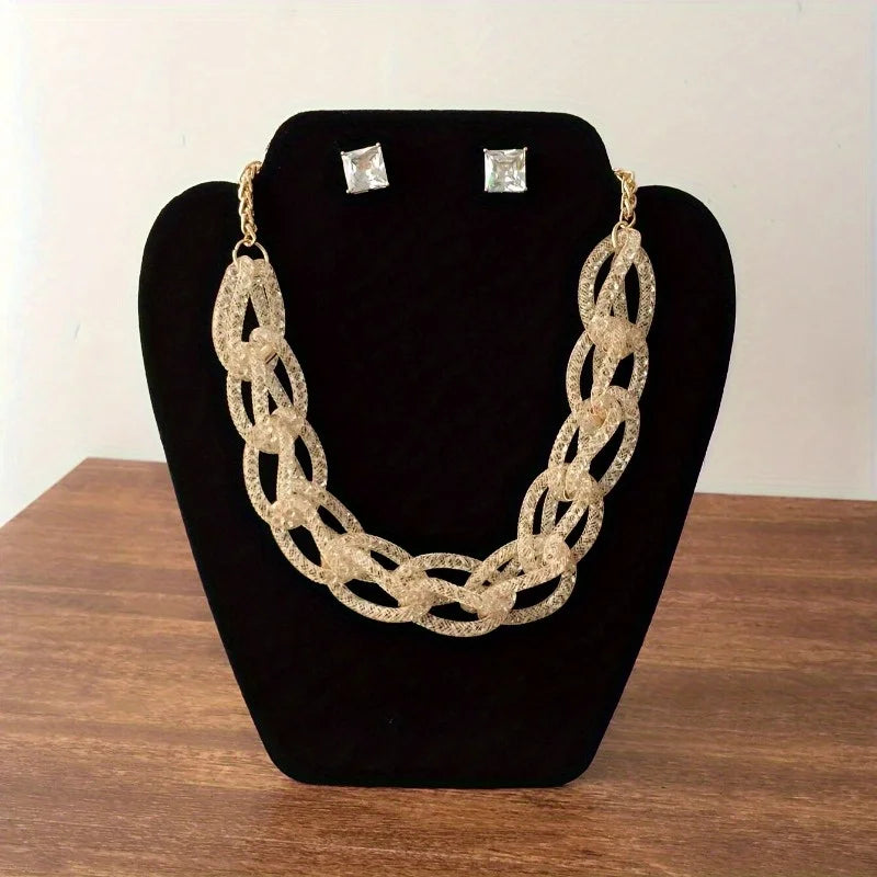 Présentoir Collier Buste Velours Noir Plat