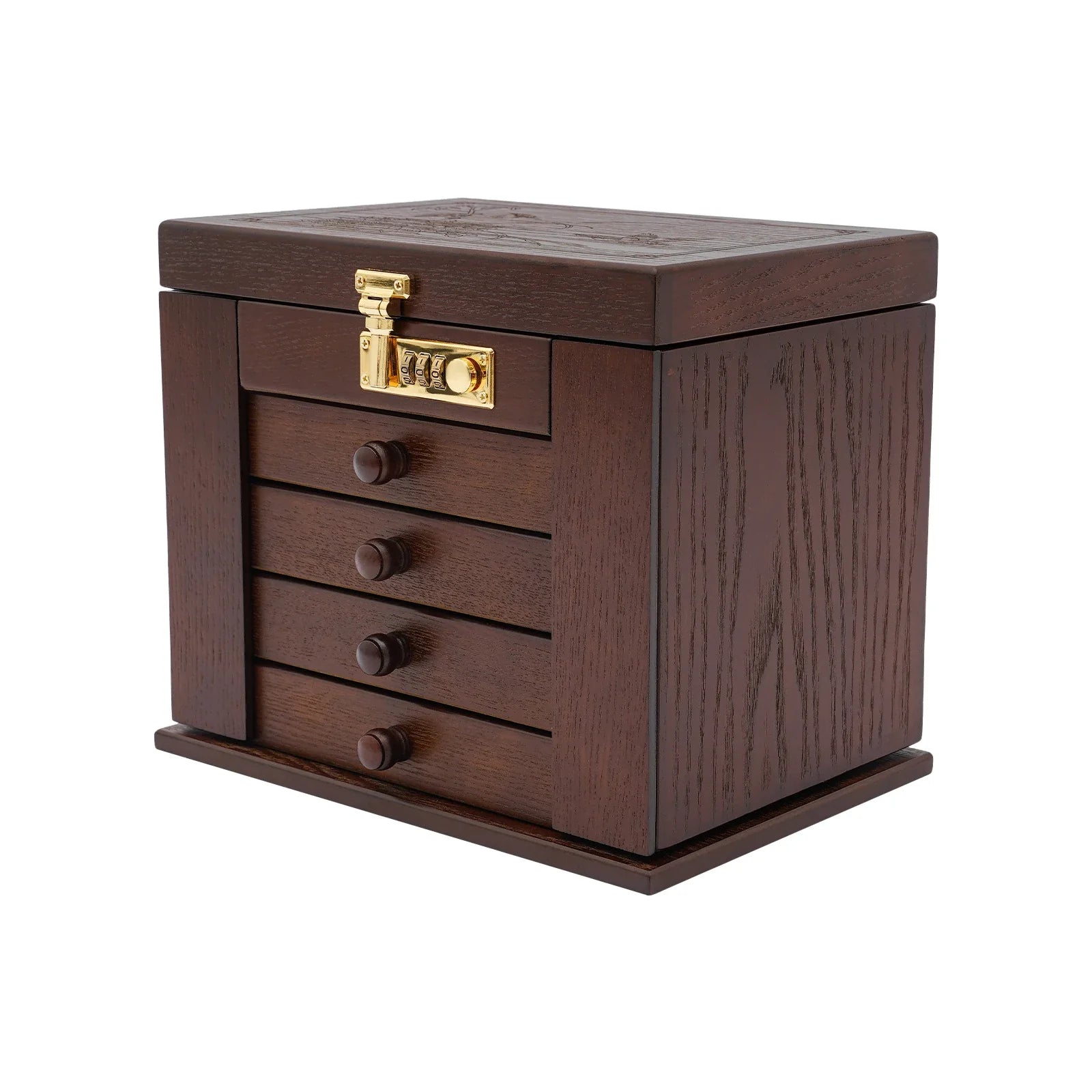 Boite Bijoux Bois Noyer Velours Grand Format