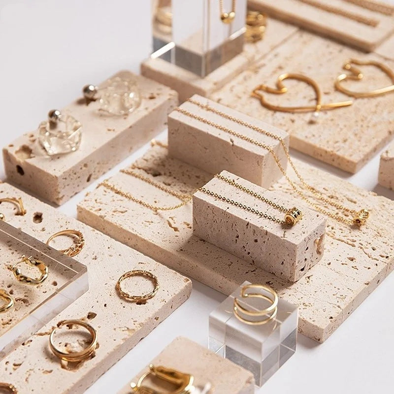 Présentoir Bijoux Pierre Naturelle, Plaques et Blocs pour Photo