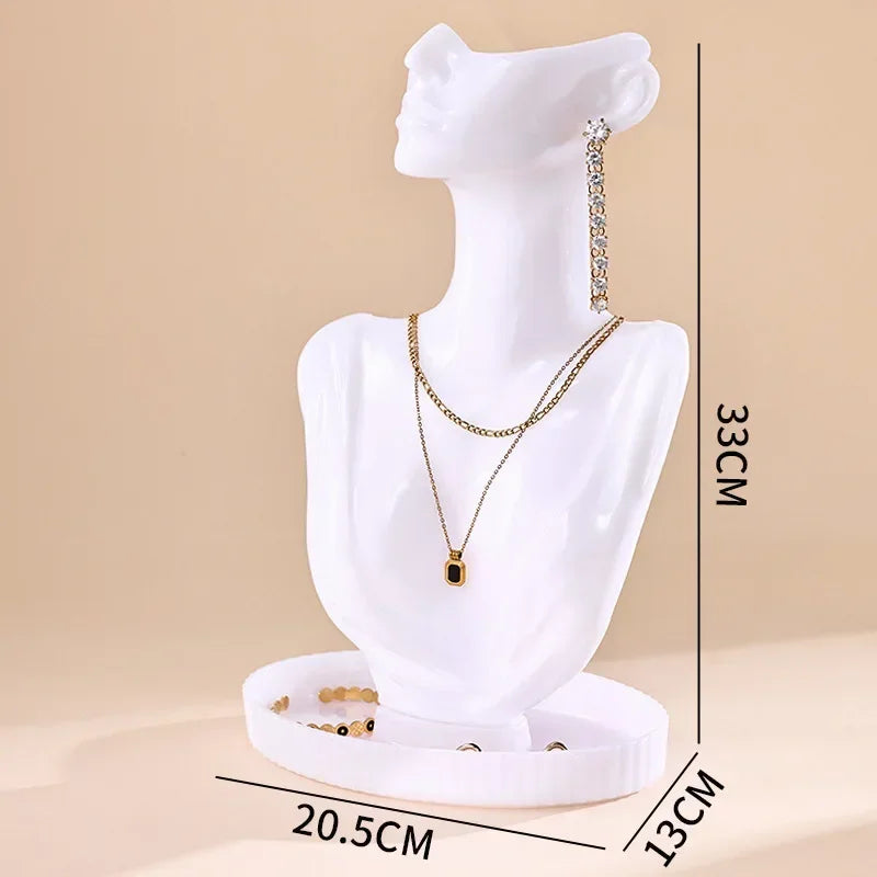 Buste Collier Plastique Acrylique Vitrine