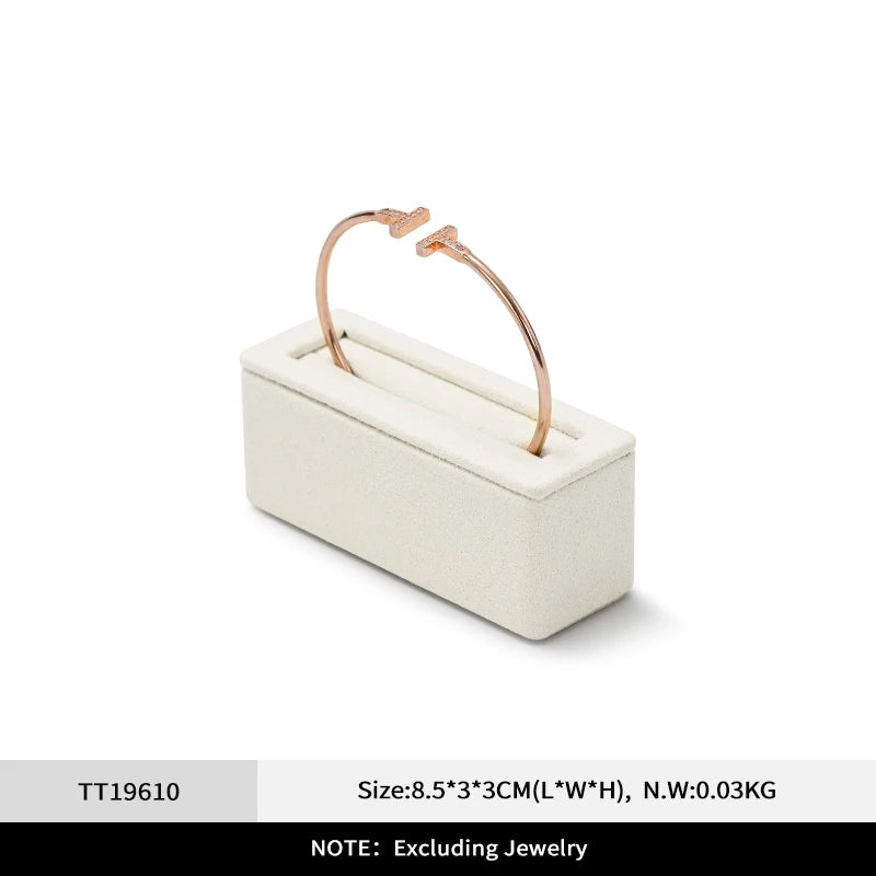 Présentoir Bijoux Velours Beige Bague Collier