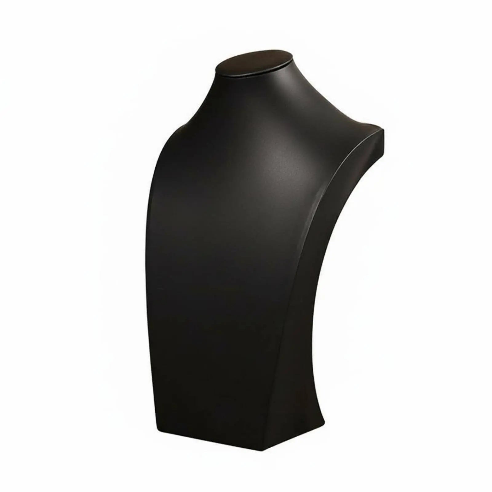 Présentoir Collier Buste Cuir Noir Élégant