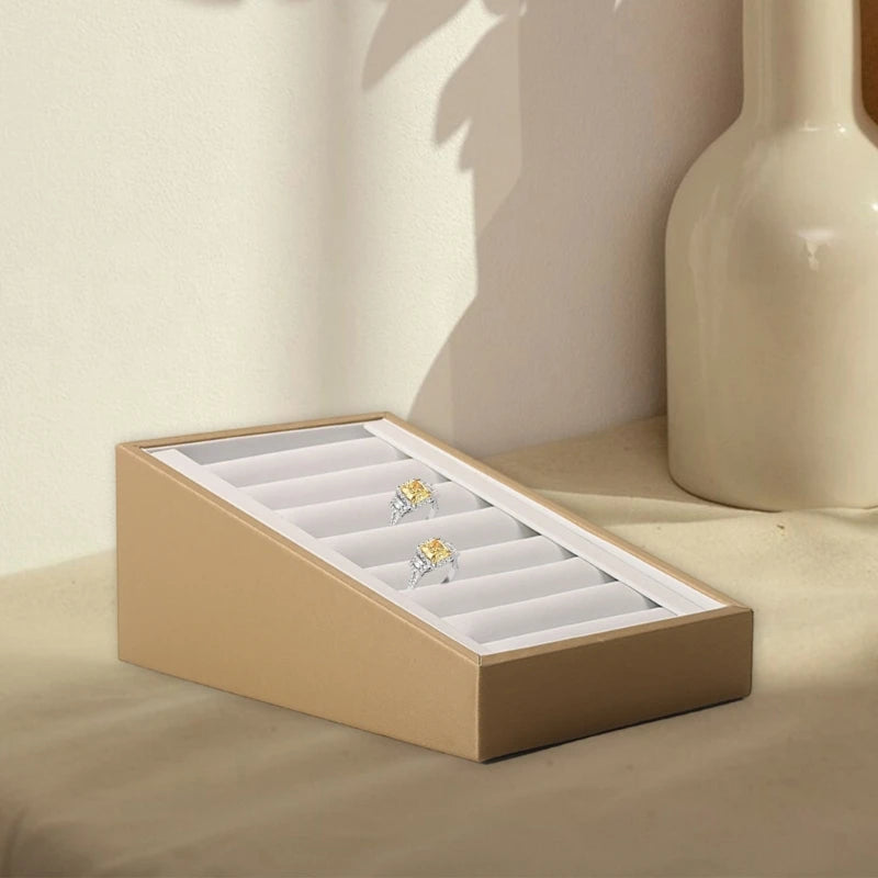 Plateau Bijoux Cuir 7 Emplacements Bagues