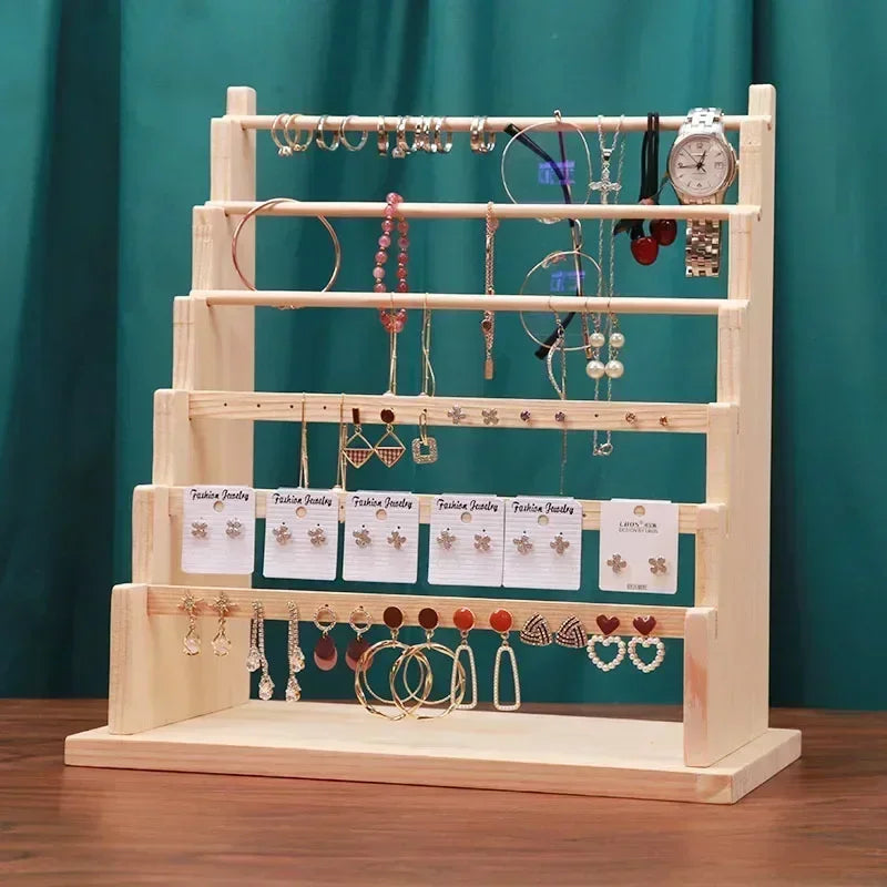 Présentoir Boucle d'Oreille Bois Massif Vitrine