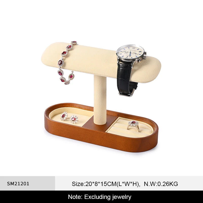 Présentoir Montre Bois Massif T-Bar Bracelet