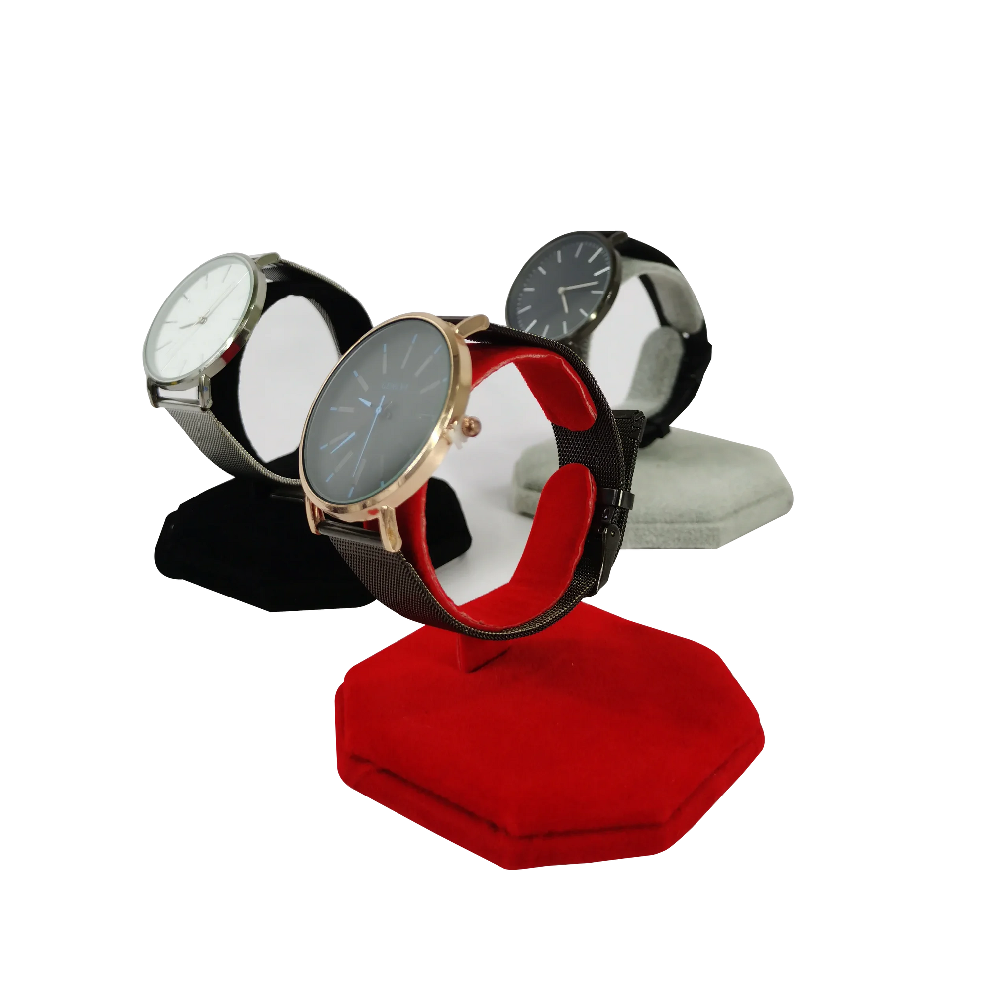 Présentoir Bracelet Montre Velours Forme C