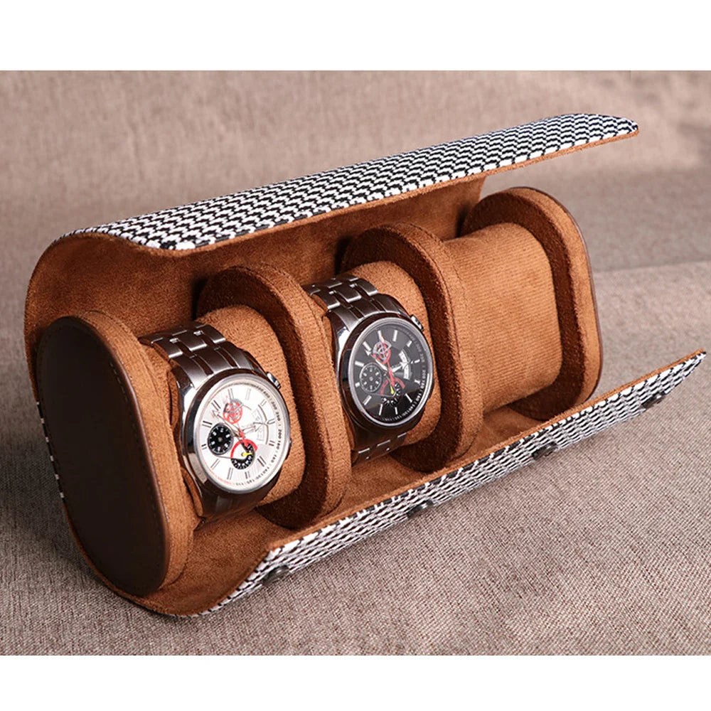 Étui Montre Voyage Rayé Coton Watch Roll