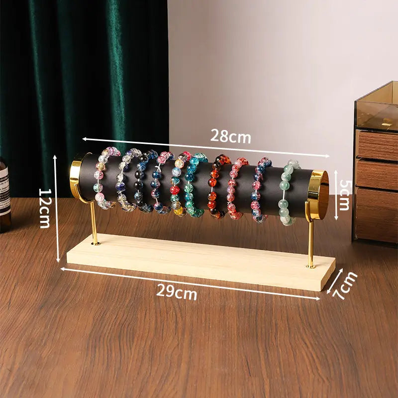 Présentoir Bois Doré Niveaux Montre Collier