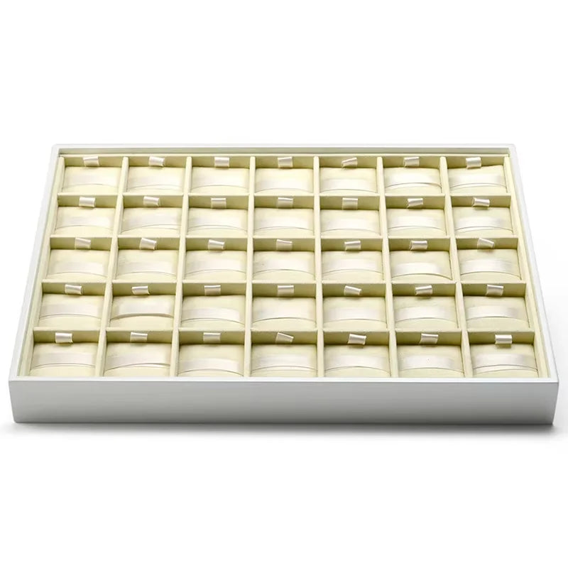 Plateau Bijoux Velours Perles Blanches