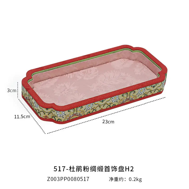 Plateau Bijoux Velours Royal Brodé Cadeau Aïd