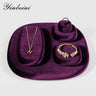 Plateau Bijoux Velours Multi-Compartiments Organisateur