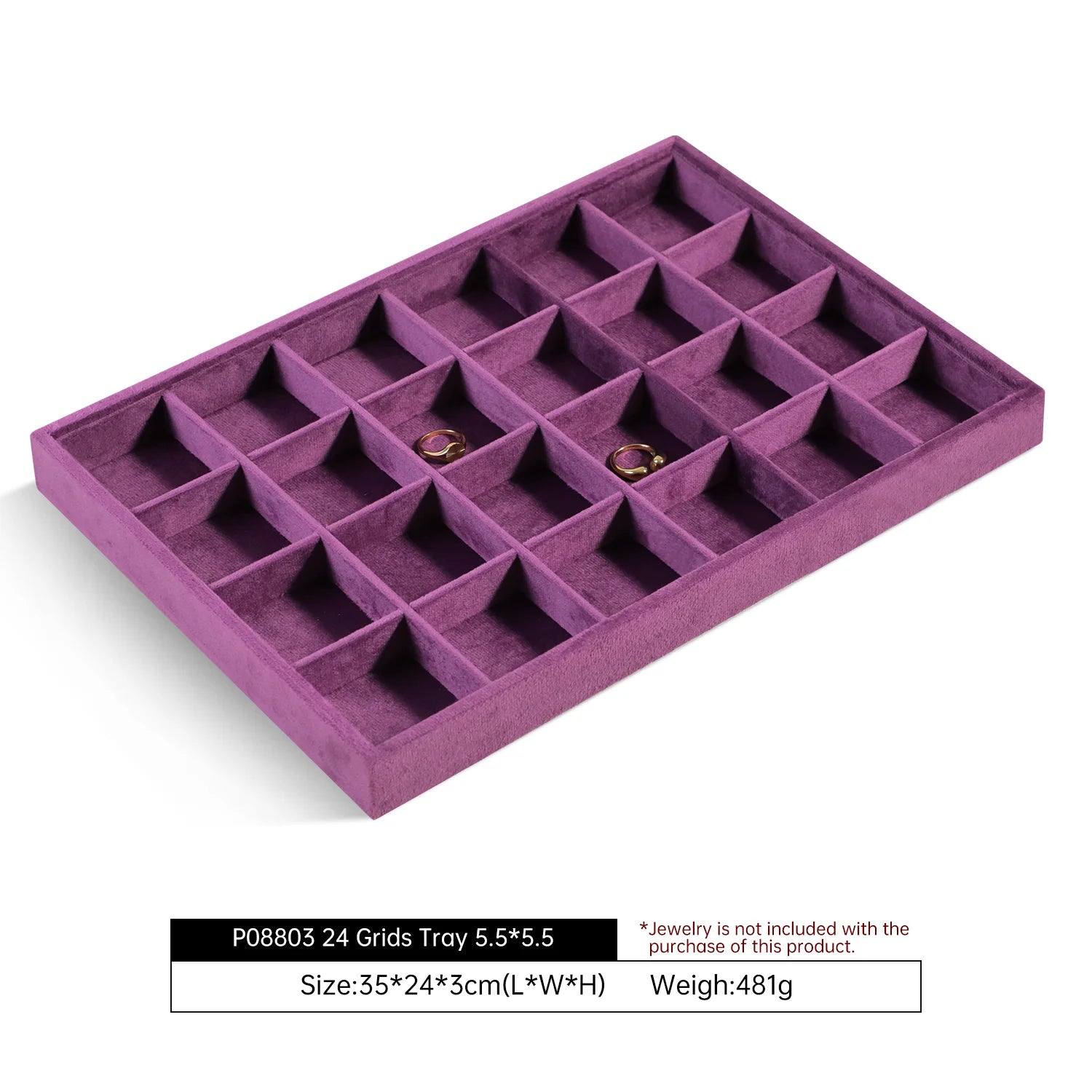 Plateau Bijoux Velours Multifonction Couleurs Vives