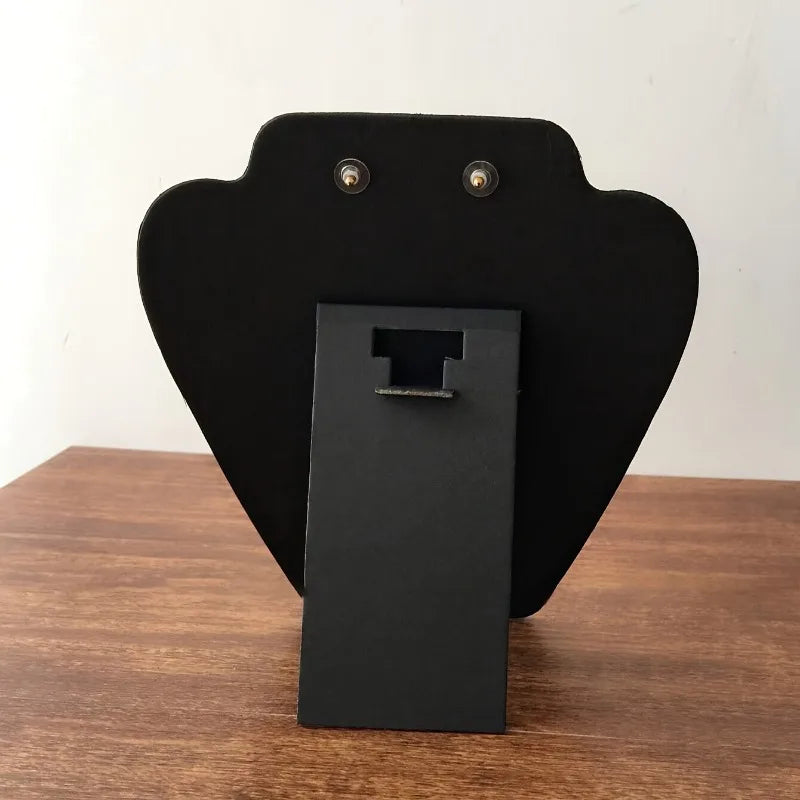 Présentoir Collier Buste Velours Noir Plat