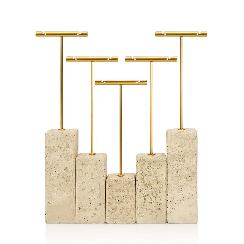 Présentoir Boucles d'Oreilles Métal Plâtre Jaune
