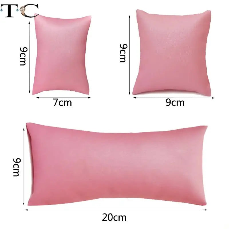 Coussin Présentoir Cuir Rose Montre Bracelet
