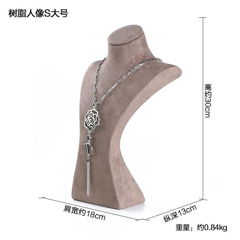Présentoir Collier Bois Velours Café Boutique