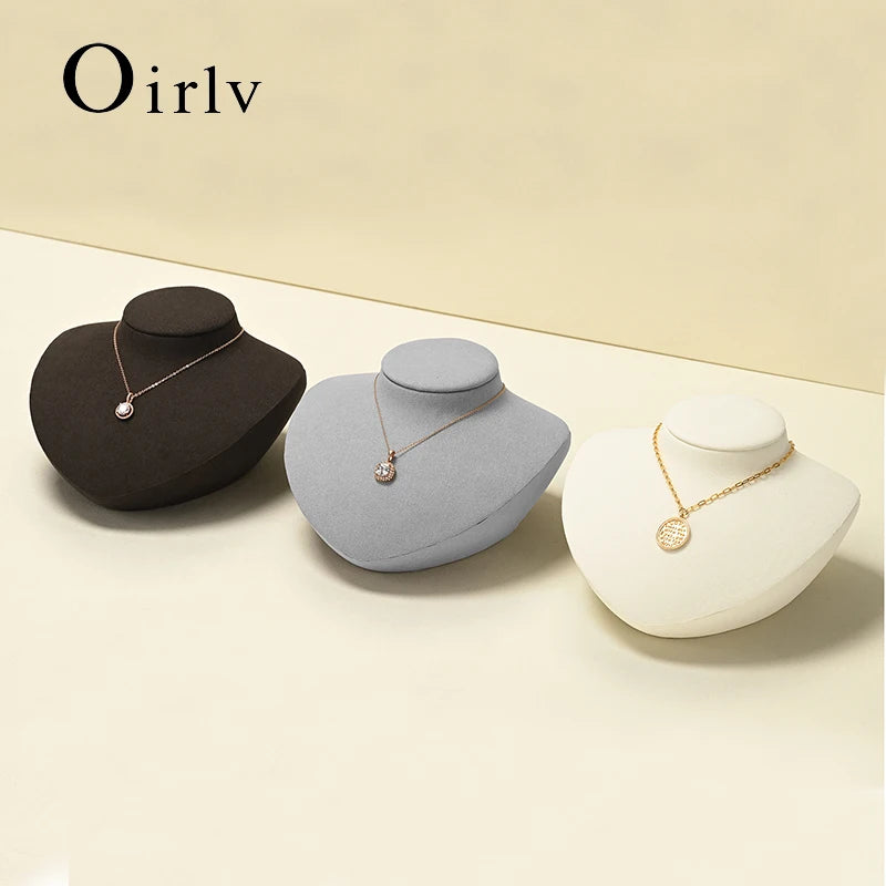 Présentoir Collier Buste Velours Plat 5 Coloris