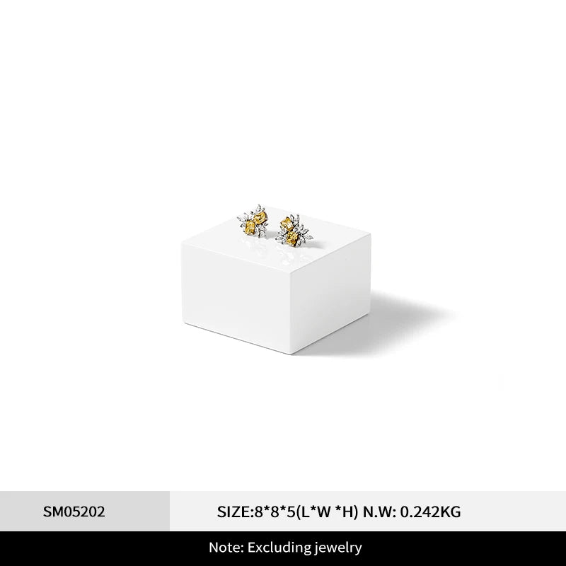 Présentoir Carré Blanc Bijoux Bagues Colliers Premium