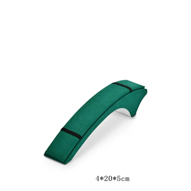 Présentoir Montre Métal Vert Microfibre Vitrine