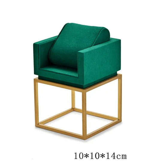 Présentoir Montre Métal Vert Microfibre Vitrine