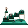 Présentoir Montre Métal Vert Microfibre Vitrine