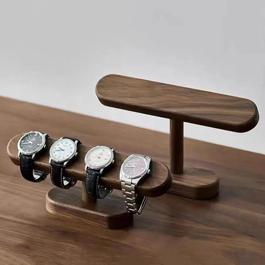 Support Présentoir Montre Bois Noyer Élégant