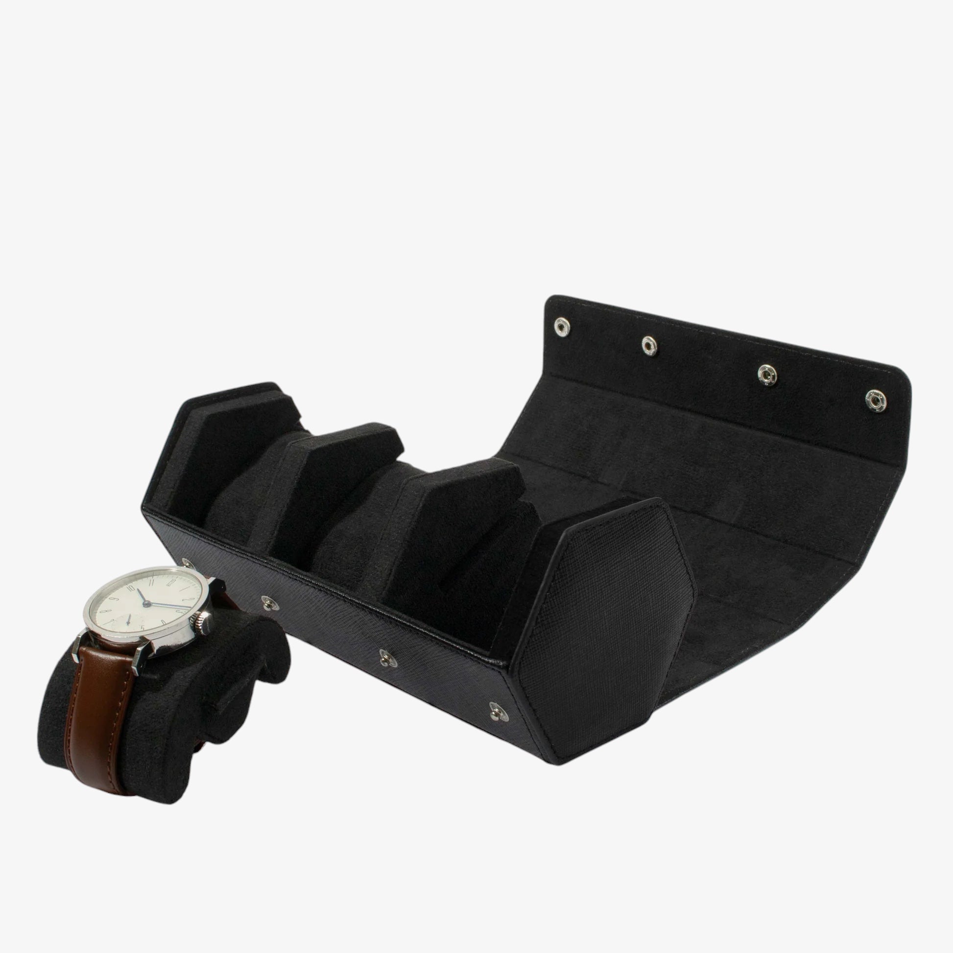 Étui Montres Cuir Hexagonal 3 Places Voyage