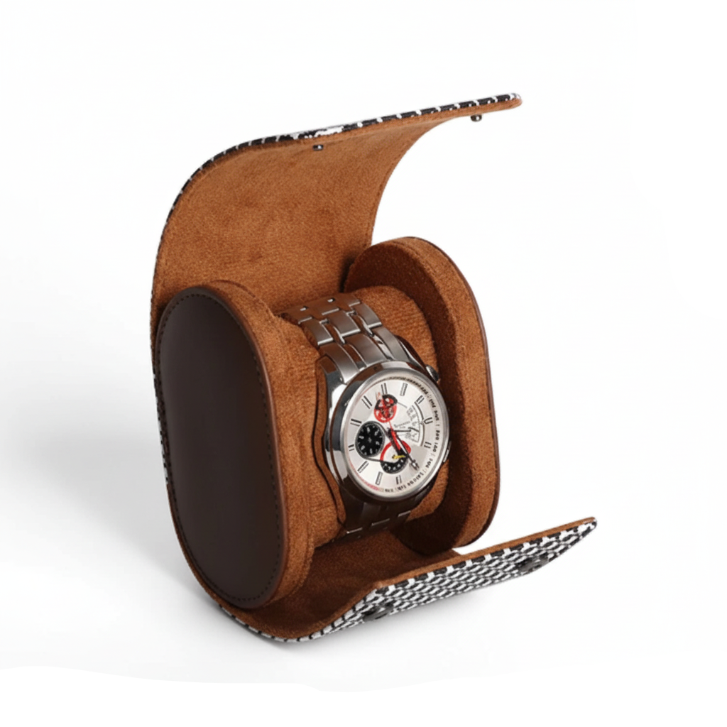 Étui Montre Voyage Rayé Coton Watch Roll