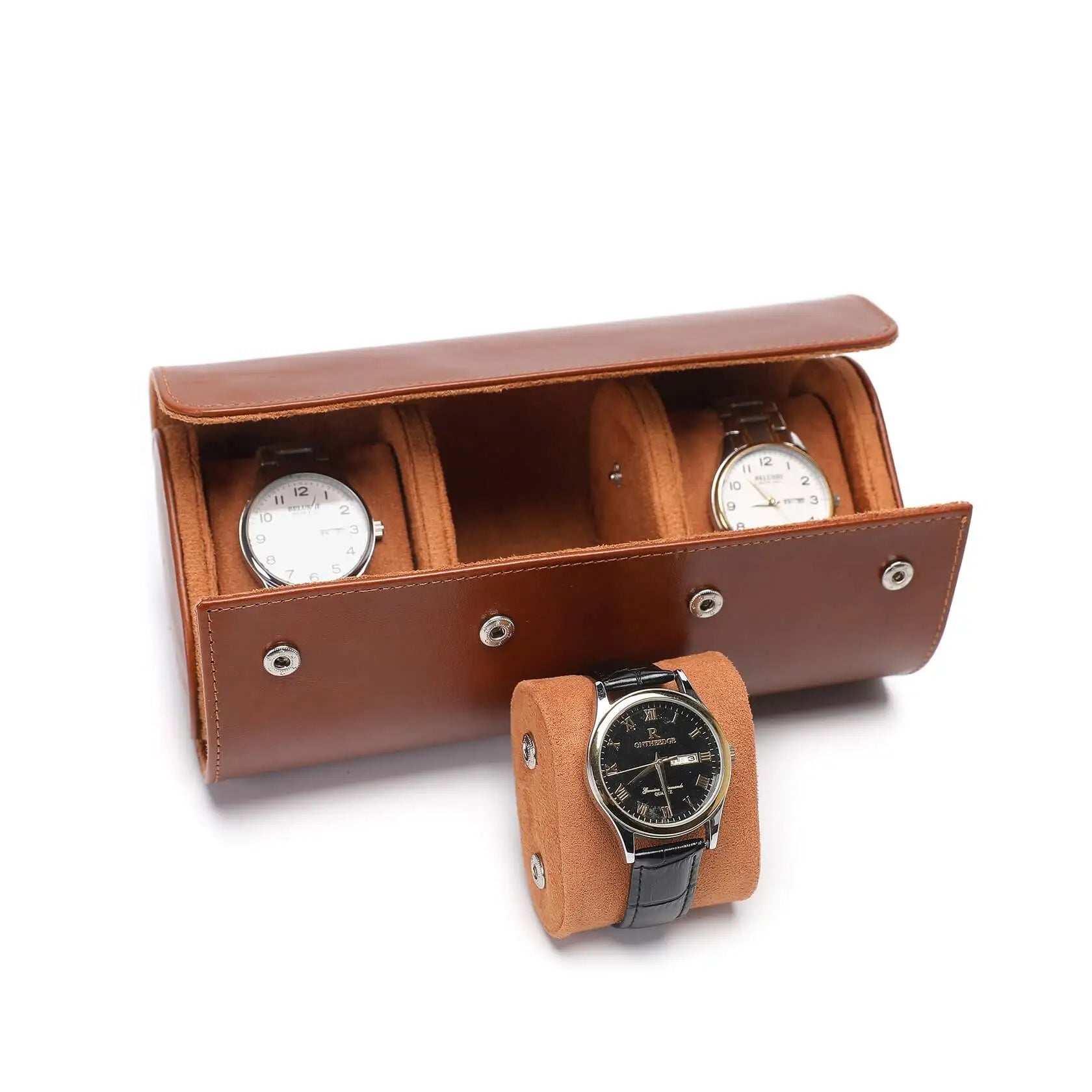 Boîte à Montre Cuir Atelier Trio Voyage 3 Pièces