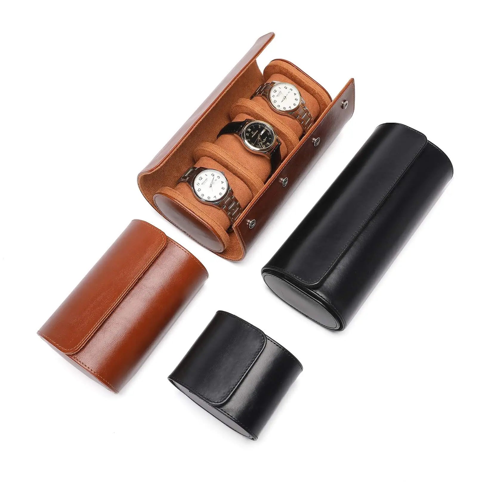 Boîte à Montre Cuir Atelier Trio Voyage 3 Pièces