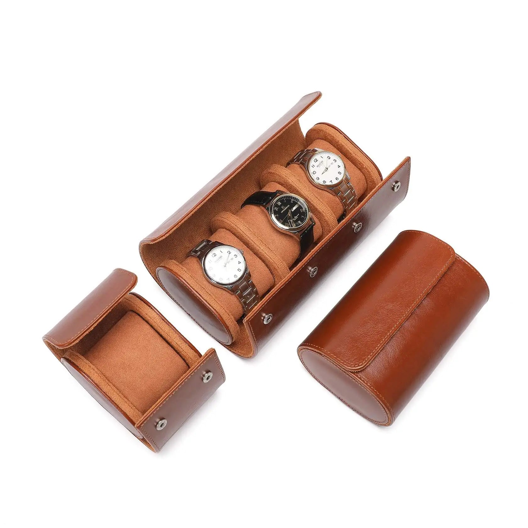 Boîte à Montre Cuir Atelier Trio Voyage 3 Pièces