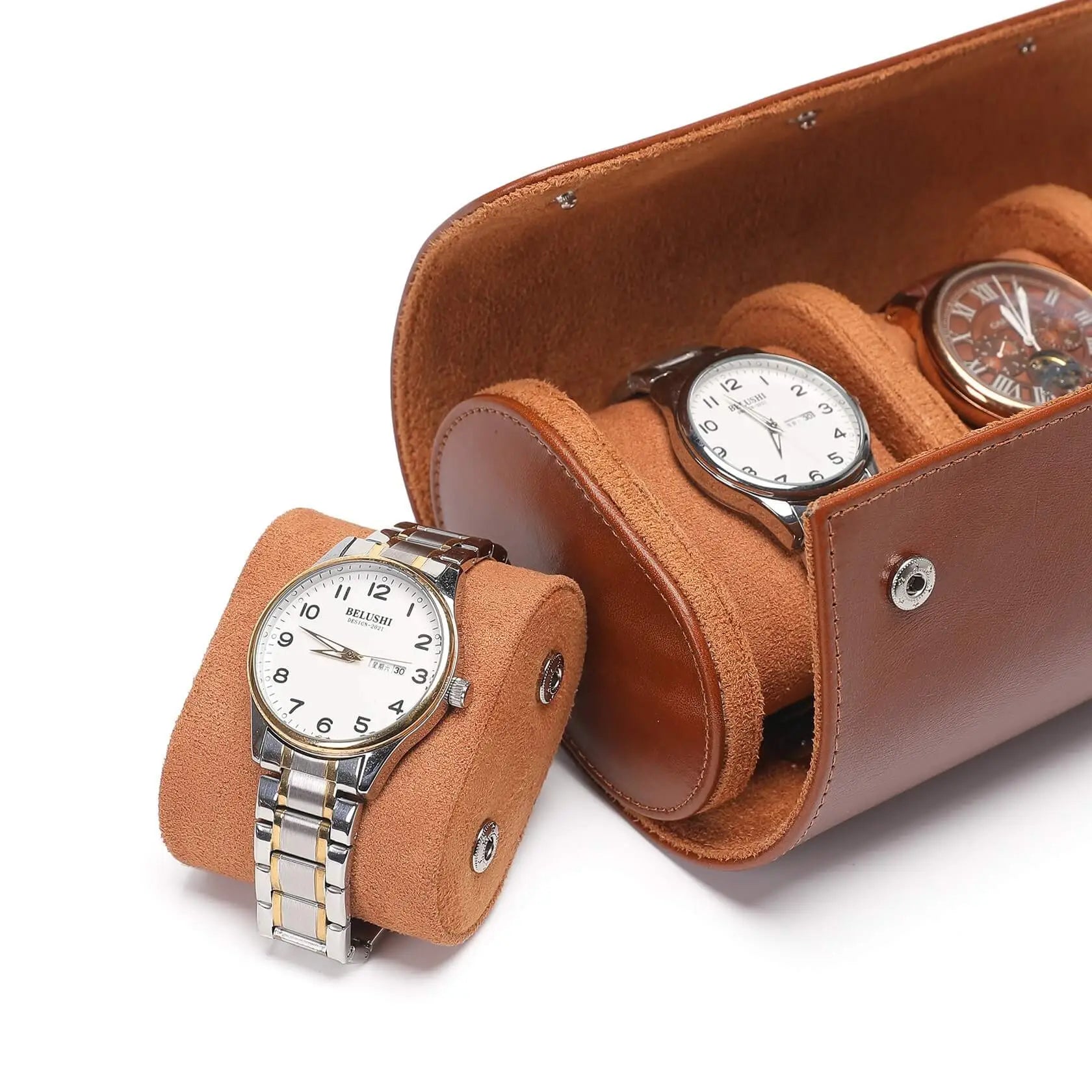 Boîte à Montre Cuir Atelier Trio Voyage 3 Pièces