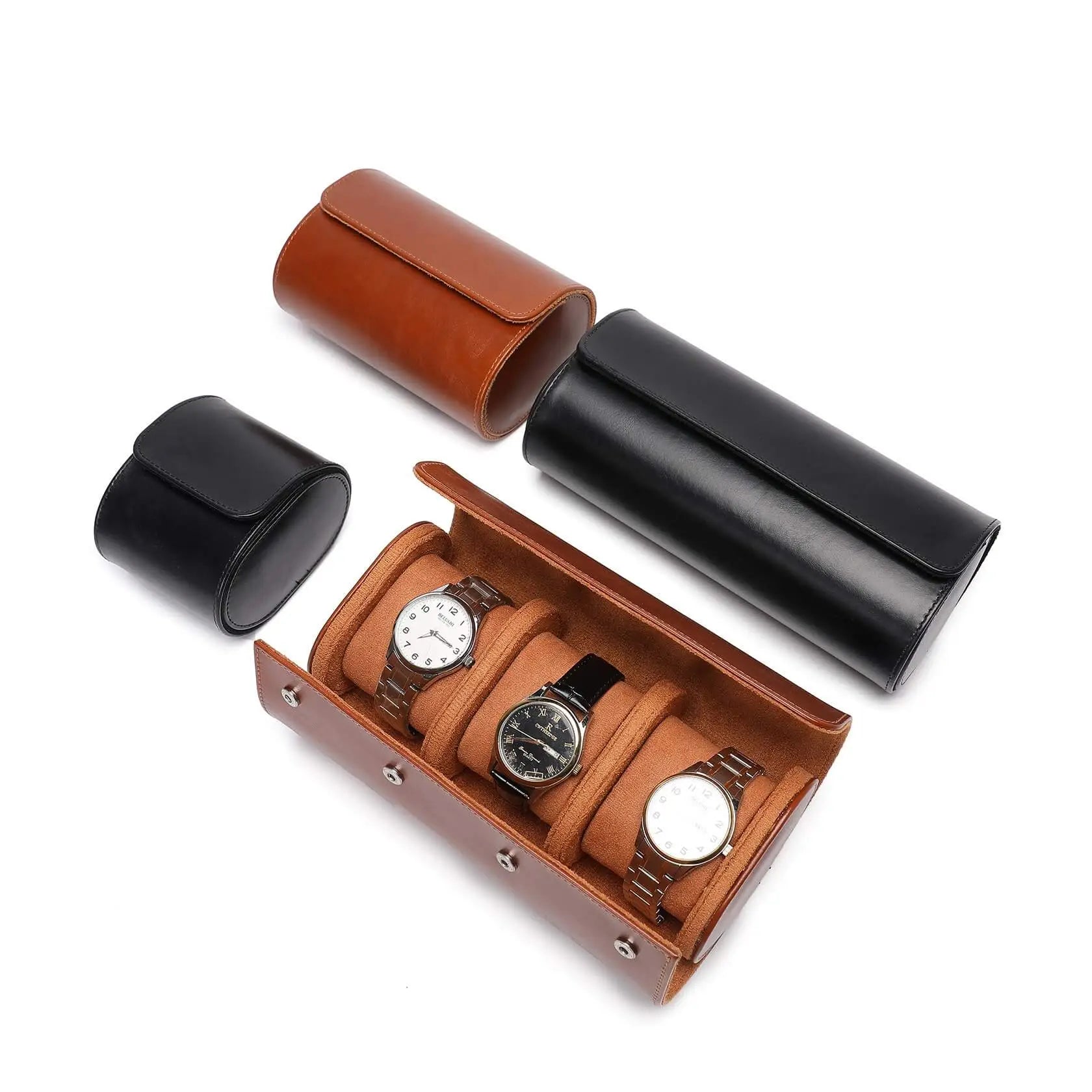 Boîte à Montre Cuir Atelier Trio Voyage 3 Pièces