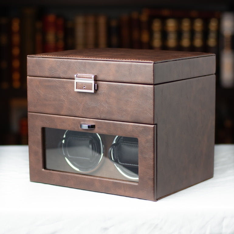 Remontoir Coffret Cuir 8 Montres Automatiques Deluxe