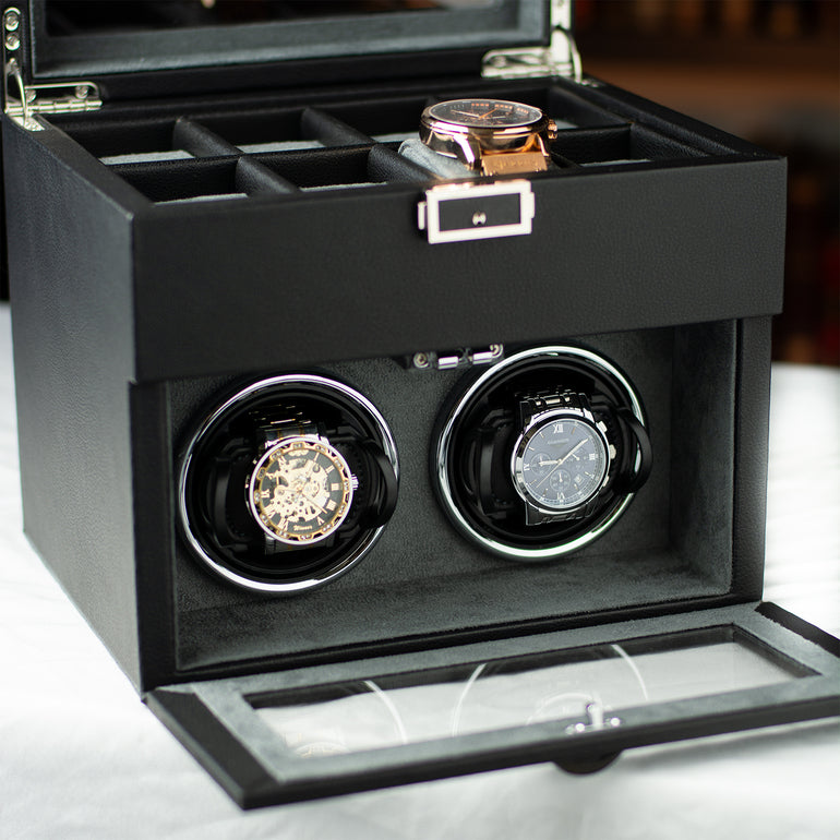 Remontoir Coffret Bois Double Montre Garde Temps