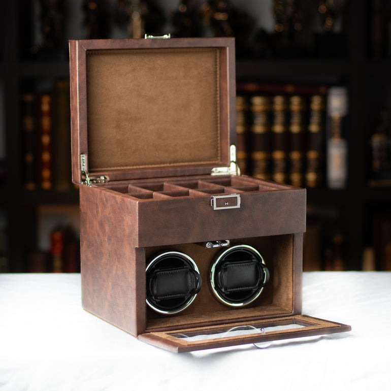 Remontoir Coffret Cuir 8 Montres Automatiques Deluxe