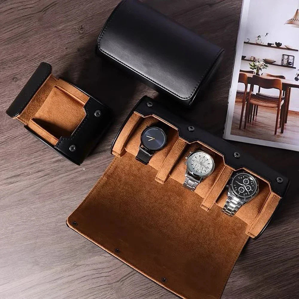 Étui Montre Cuir Rouleau Compact 1 2 3 Places