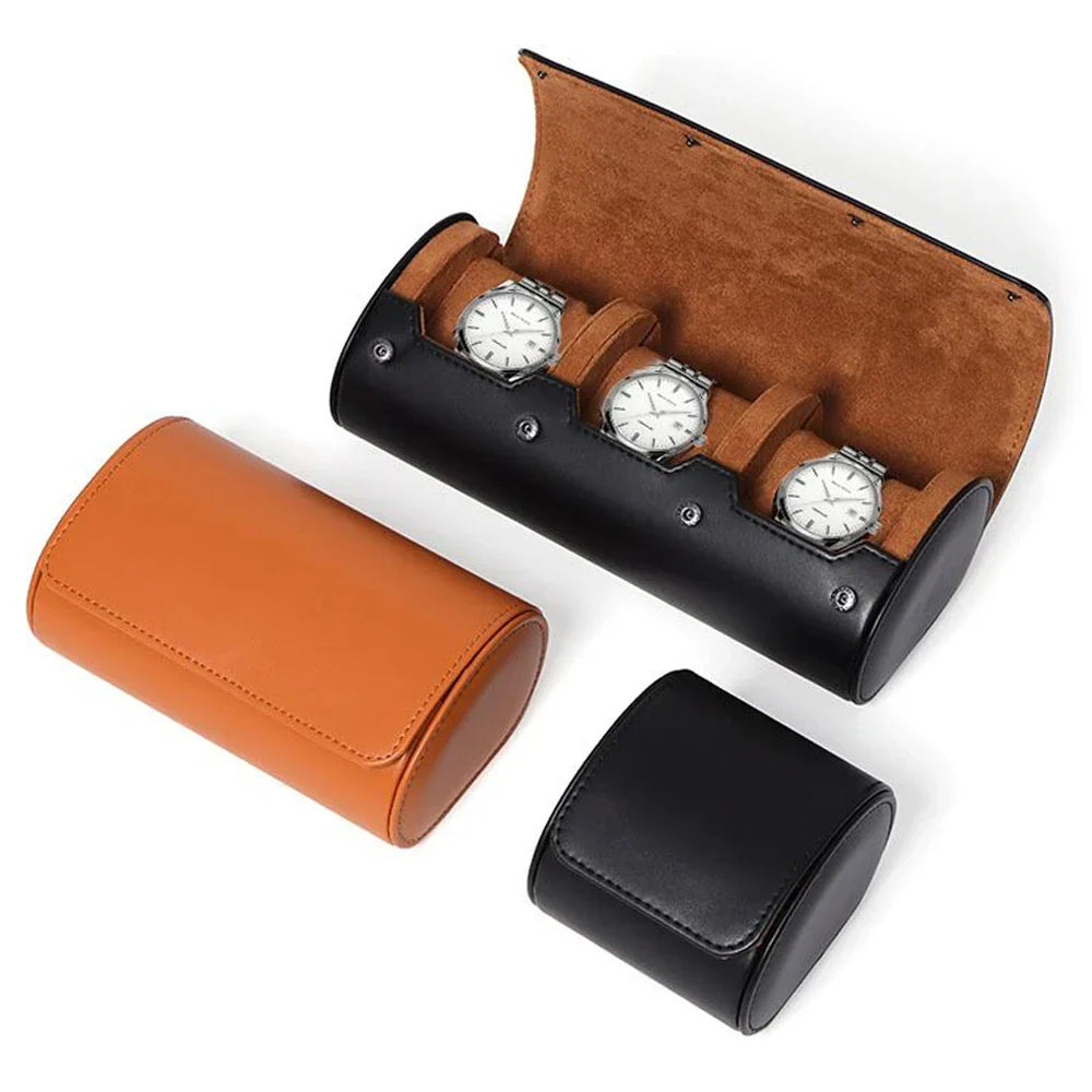 Étui Montre Cuir Rouleau Compact 1 2 3 Places