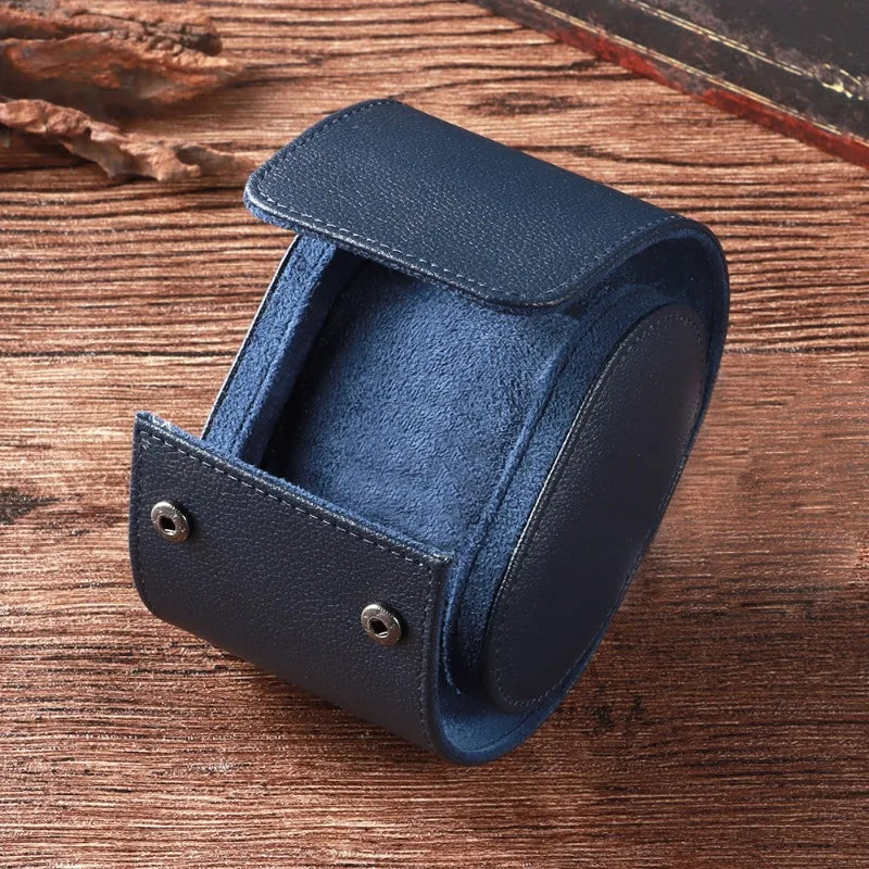 Étui Montre Cuir Vintage Bleu 1 2 3 Places