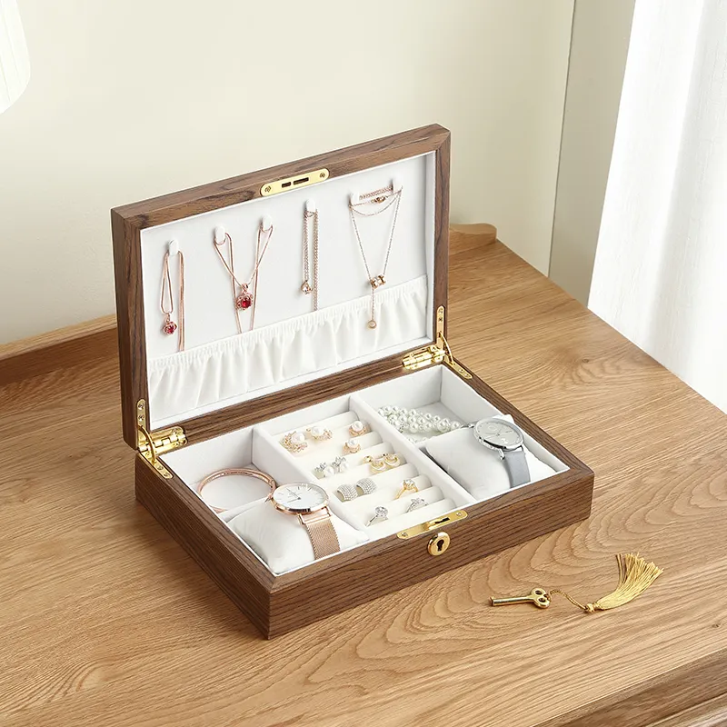 Boîte Bijoux Bois Noyer Wengé Classique