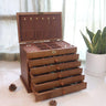 Boite Bijoux Bois Velours Marron Grand Format