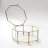 Boite Bijoux Metal Dore Verre Hexagonale