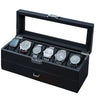 Boîte Montres Bijoux Velours Noir 6 Places