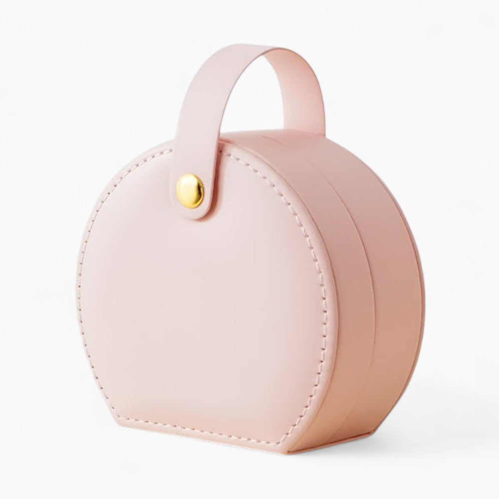Boîte Bijoux Cuir Ronde Velours Voyage