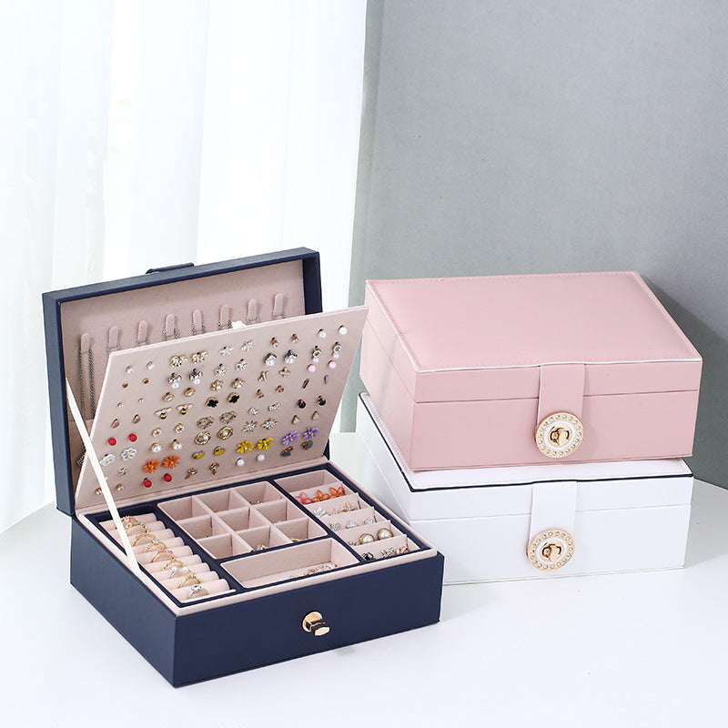 Boîte à Bijoux Velours Multicolore Rangement Capacité