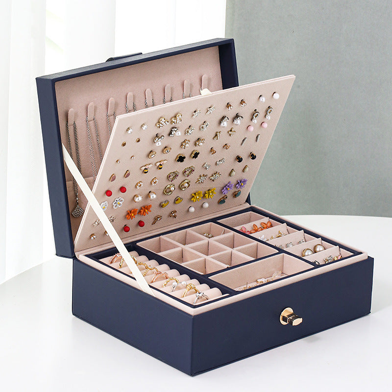 Boîte à Bijoux Velours Multicolore Rangement Capacité