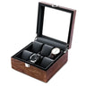 Boîte Montres Bois Noyer 6 Places Verre